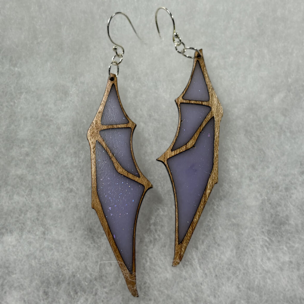 Lavendaer and mapledragon wing earings